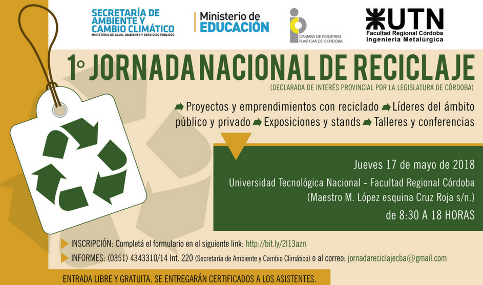 Primera jornada nacional de reciclaje en Córdoba